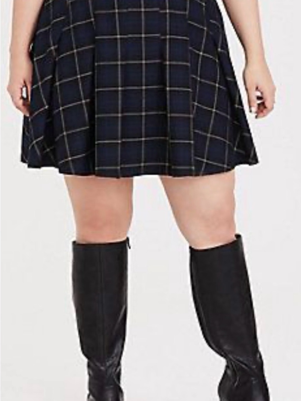 torrid plus size 2 Navy Plaid Circle Skater Skirt